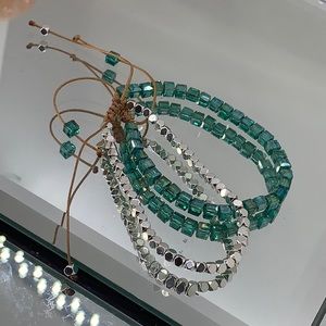 Two Weaved beaded bracelets